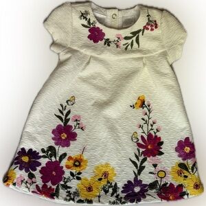 Koala Kids White Dress with Floral Design